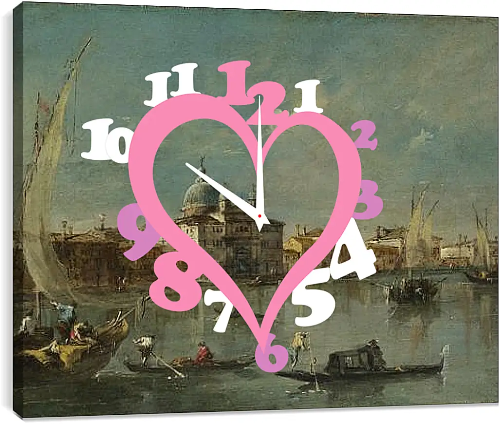 Часы картина - The Giudecca with the Zitelle. Франческо Гварди