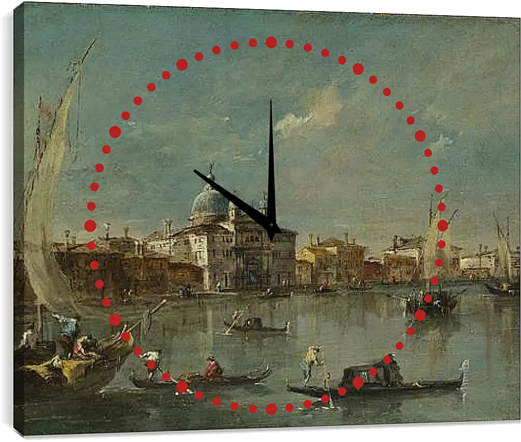 Часы картина - The Giudecca with the Zitelle. Франческо Гварди