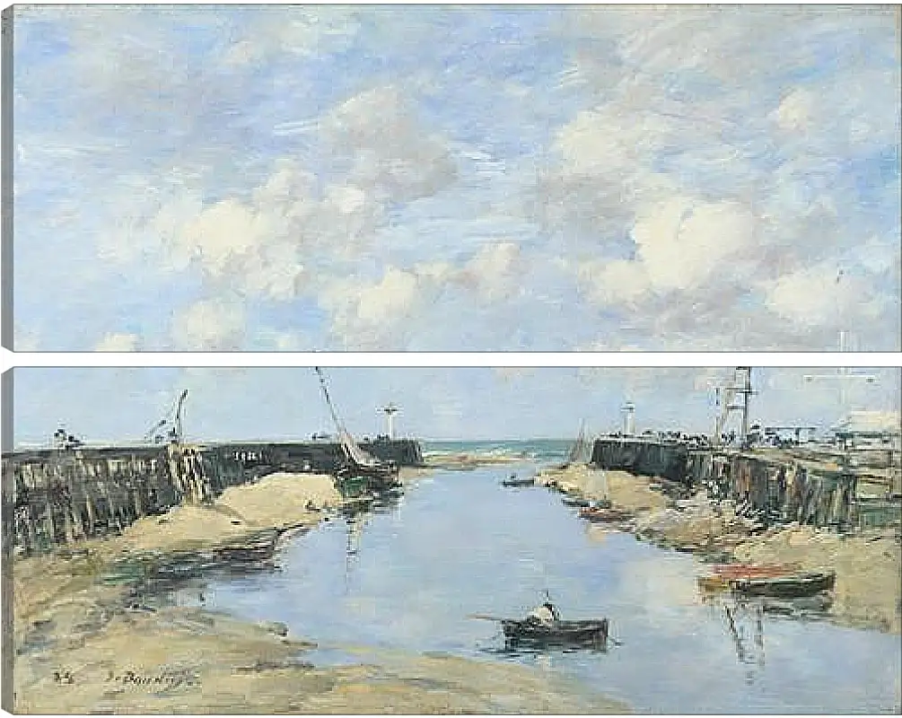 Модульная картина - The Entrance to Trouville Harbour. Эжен Буден