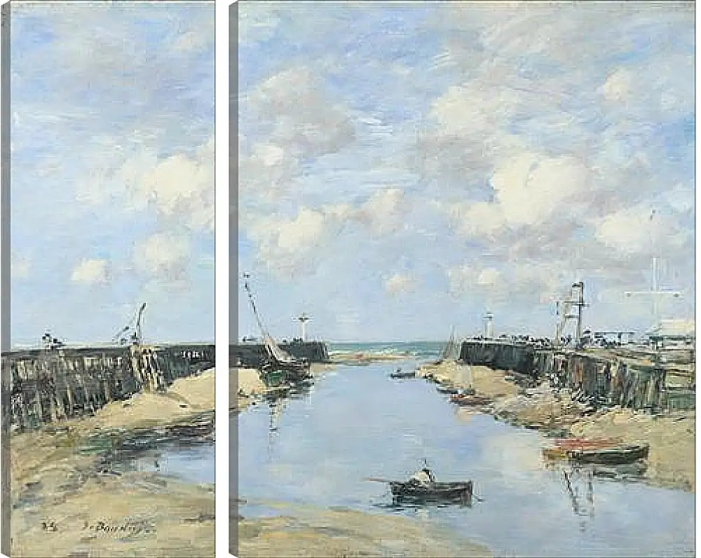 Модульная картина - The Entrance to Trouville Harbour. Эжен Буден