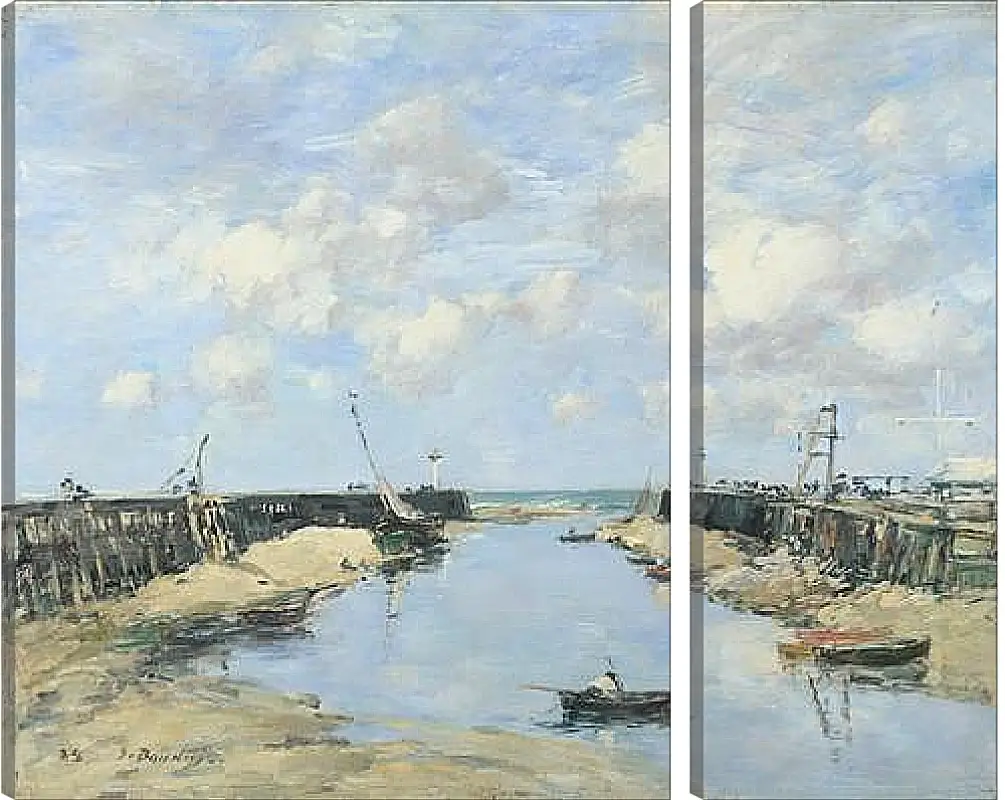 Модульная картина - The Entrance to Trouville Harbour. Эжен Буден