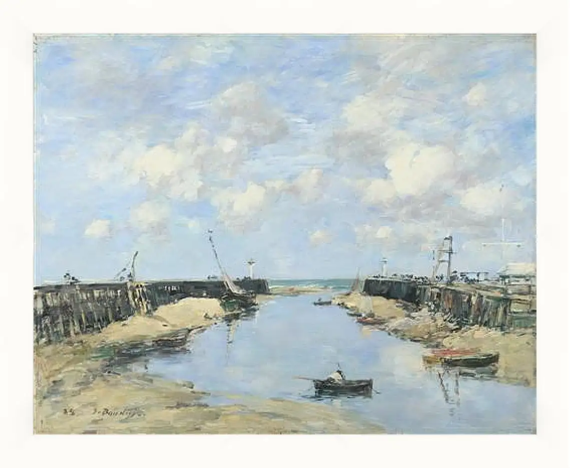 Картина в раме - The Entrance to Trouville Harbour. Эжен Буден