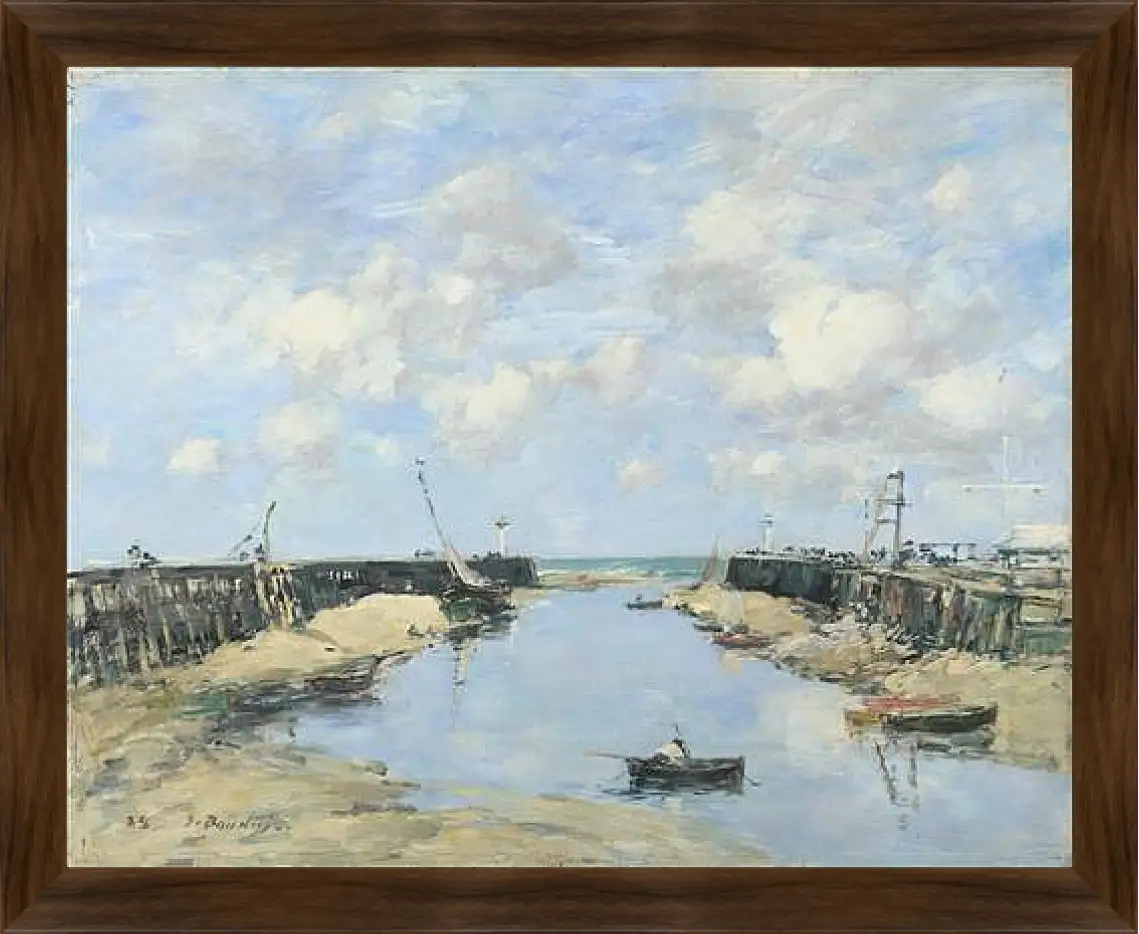 Картина в раме - The Entrance to Trouville Harbour. Эжен Буден