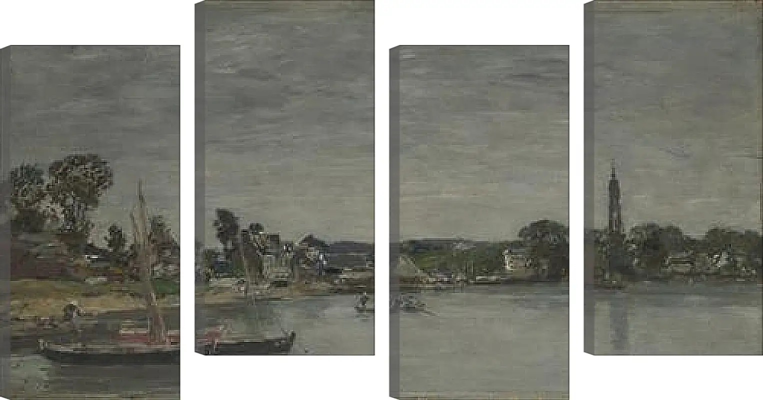 Модульная картина - Hopital-Camfrout, Brittany. Эжен Буден