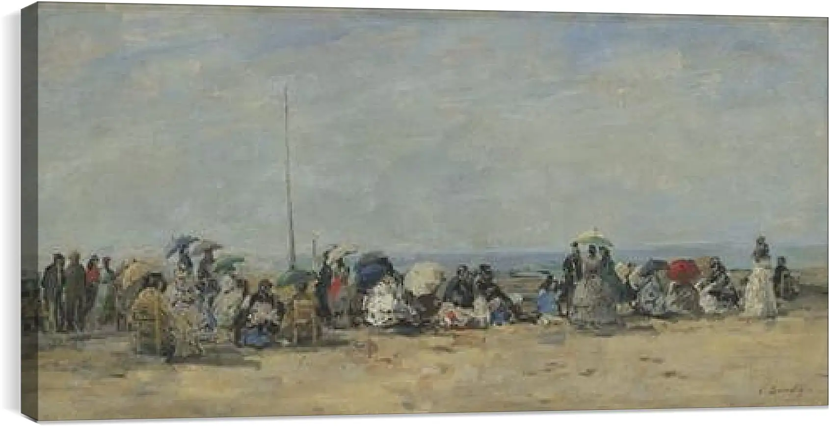 Постер и плакат - Beach Scene, Trouville. Эжен Буден