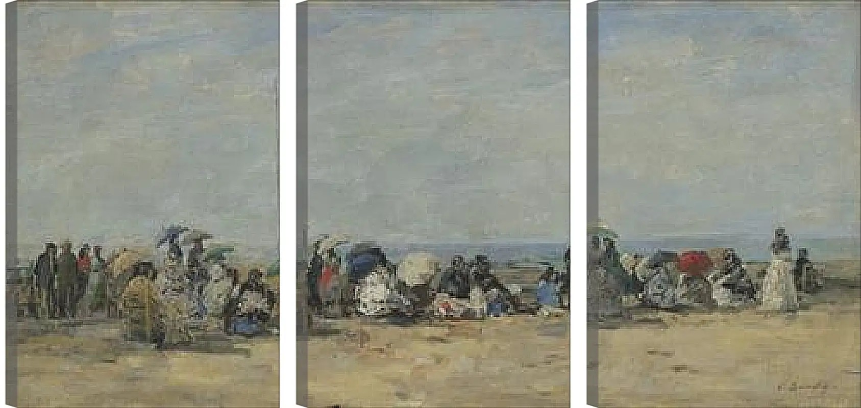 Модульная картина - Beach Scene, Trouville. Эжен Буден