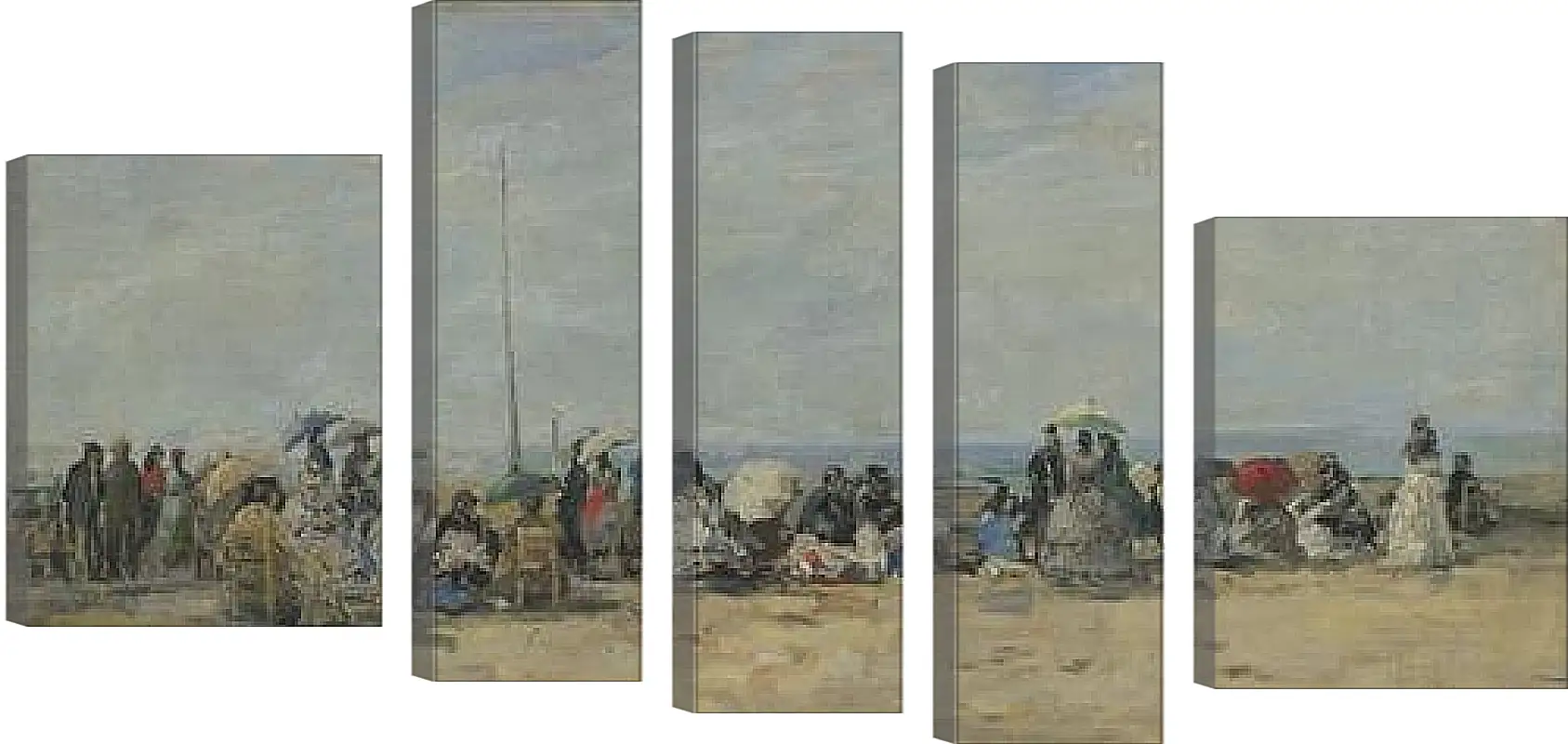 Модульная картина - Beach Scene, Trouville. Эжен Буден