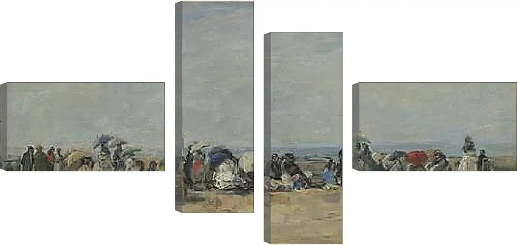 Модульная картина - Beach Scene, Trouville. Эжен Буден