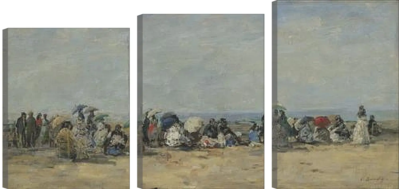 Модульная картина - Beach Scene, Trouville. Эжен Буден