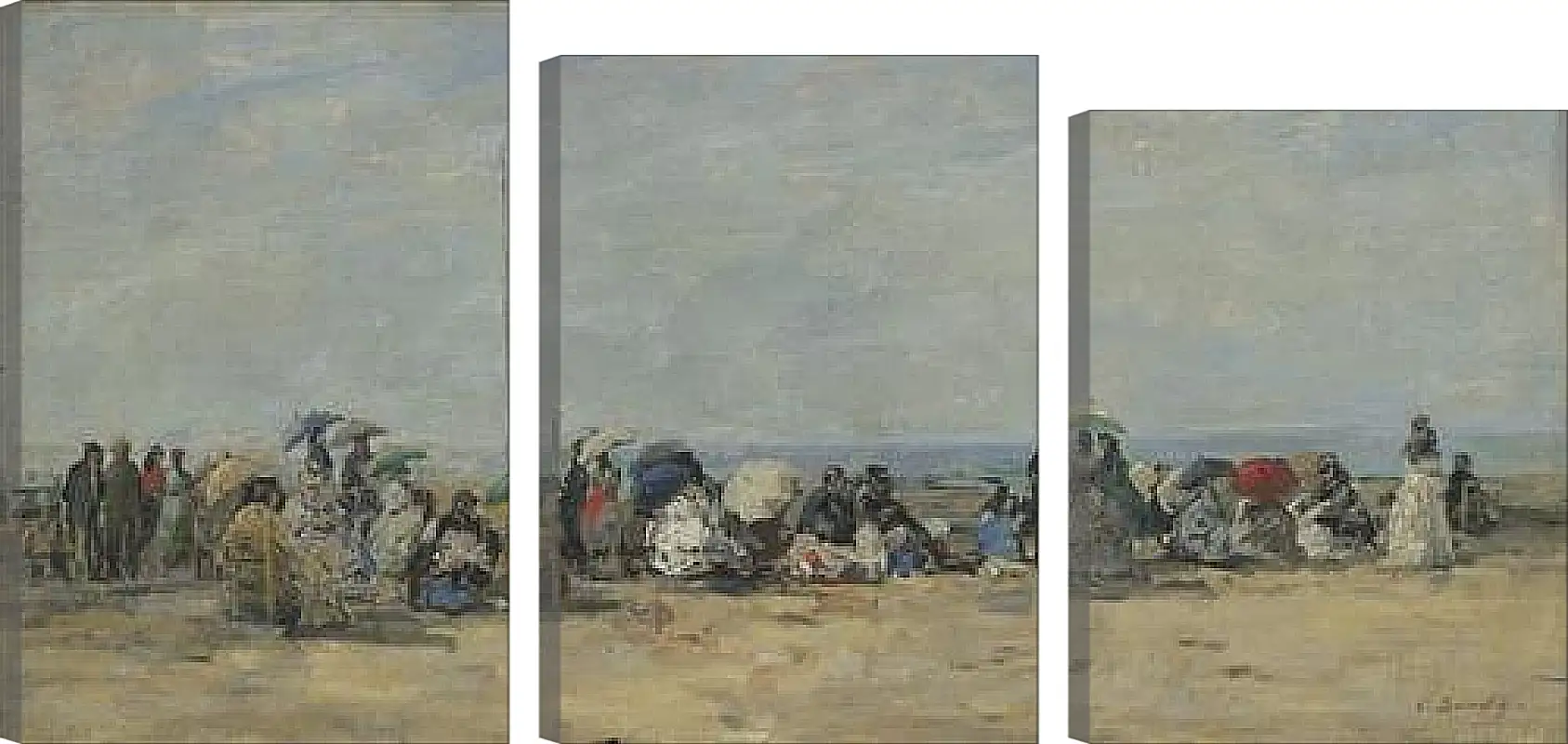 Модульная картина - Beach Scene, Trouville. Эжен Буден