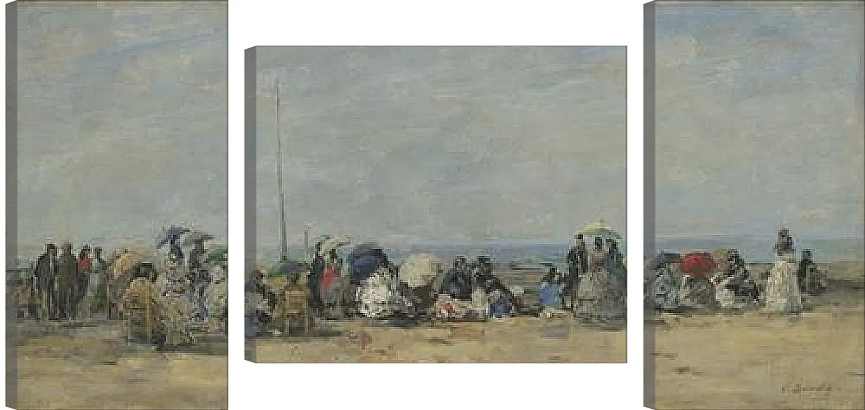 Модульная картина - Beach Scene, Trouville. Эжен Буден