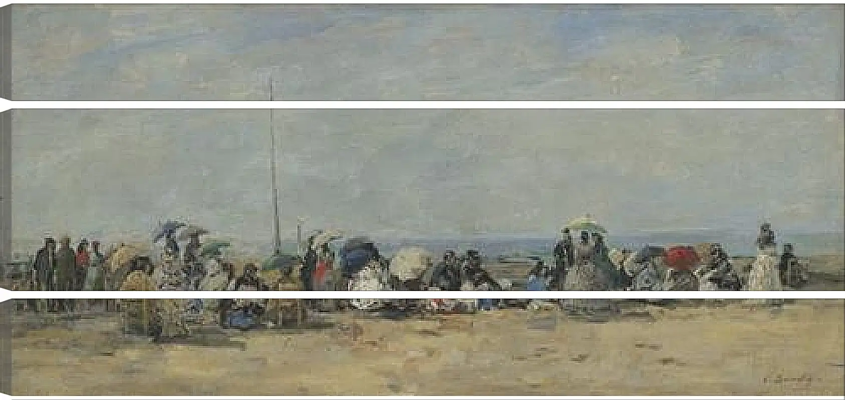 Модульная картина - Beach Scene, Trouville. Эжен Буден