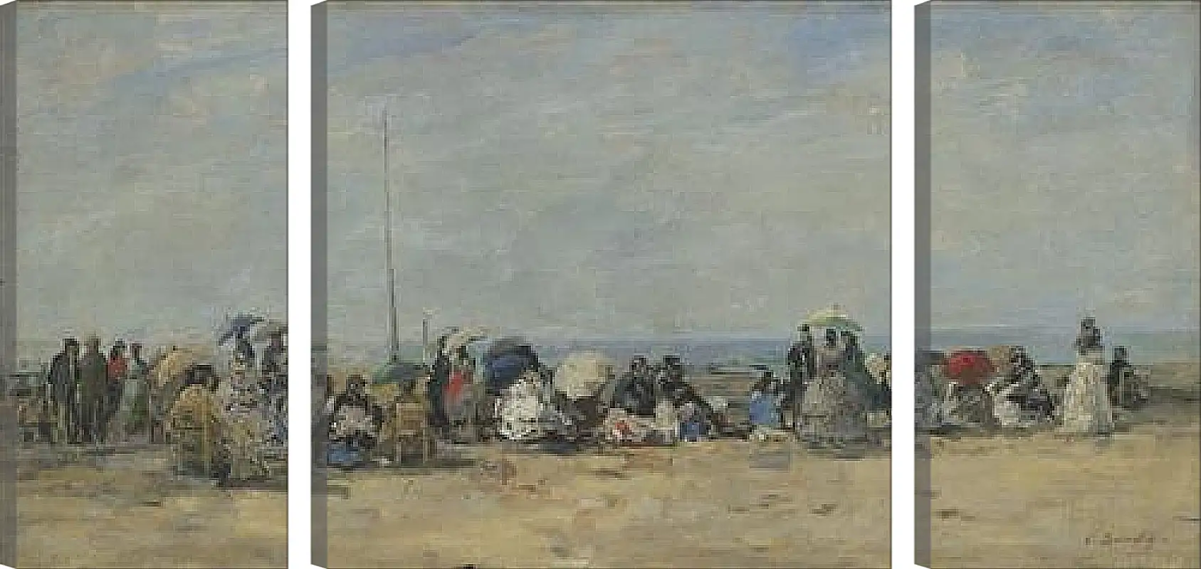 Модульная картина - Beach Scene, Trouville. Эжен Буден