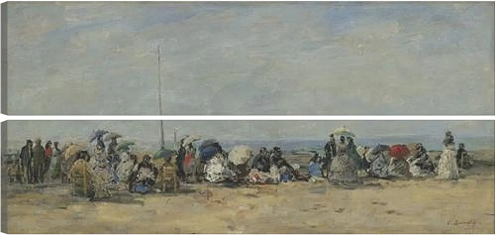 Модульная картина - Beach Scene, Trouville. Эжен Буден