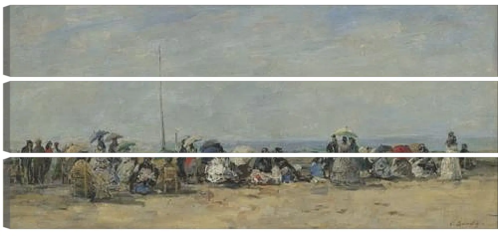 Модульная картина - Beach Scene, Trouville. Эжен Буден