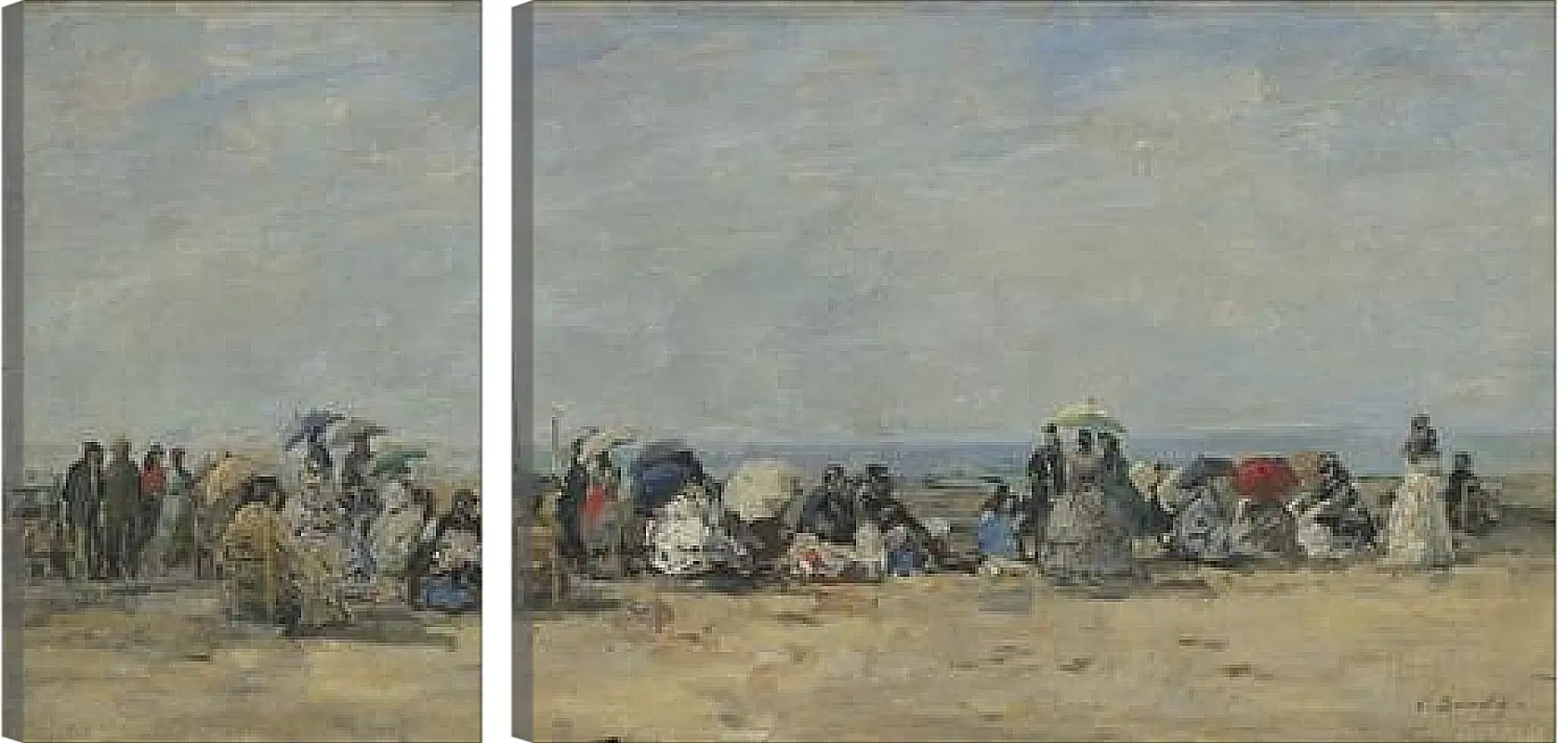 Модульная картина - Beach Scene, Trouville. Эжен Буден