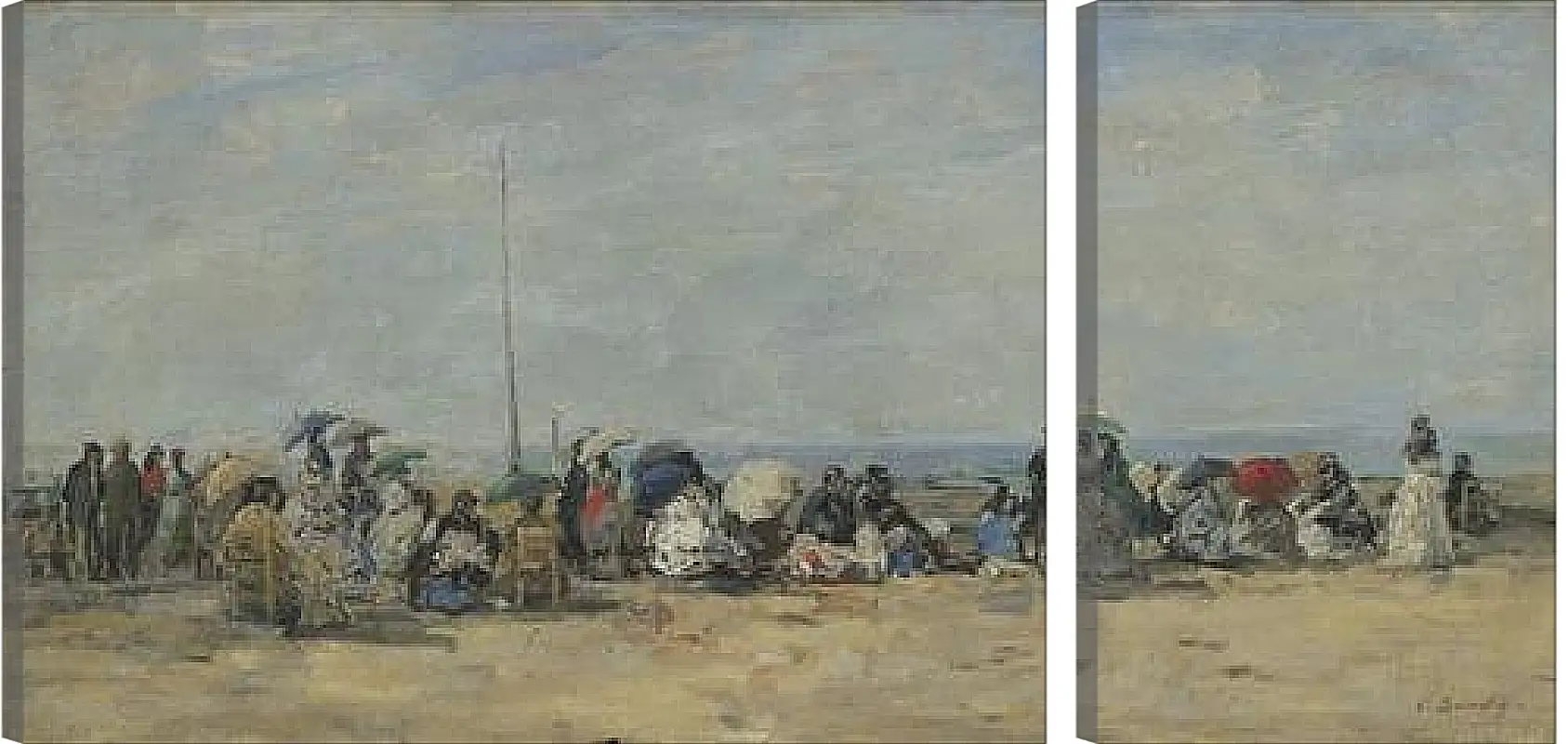 Модульная картина - Beach Scene, Trouville. Эжен Буден