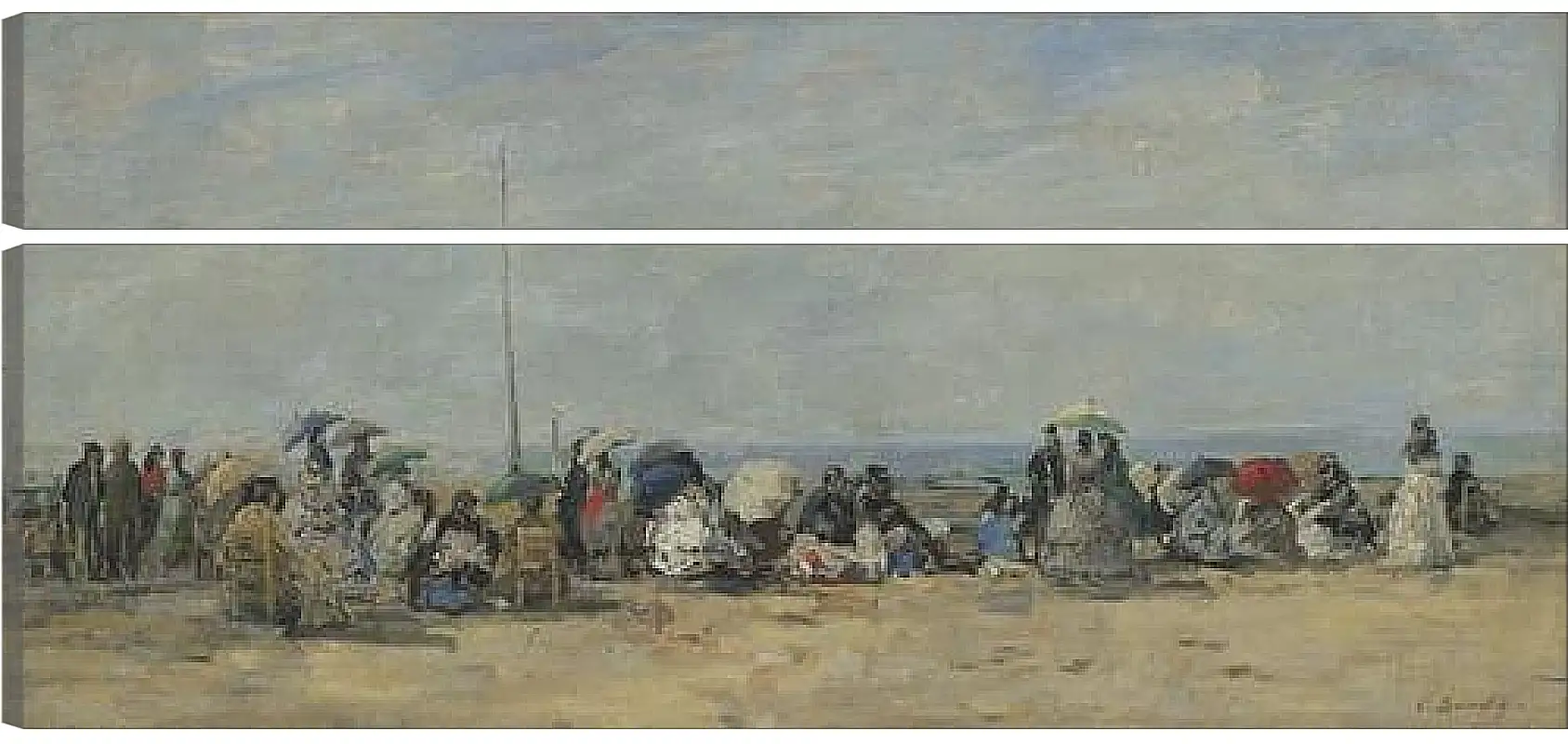 Модульная картина - Beach Scene, Trouville. Эжен Буден