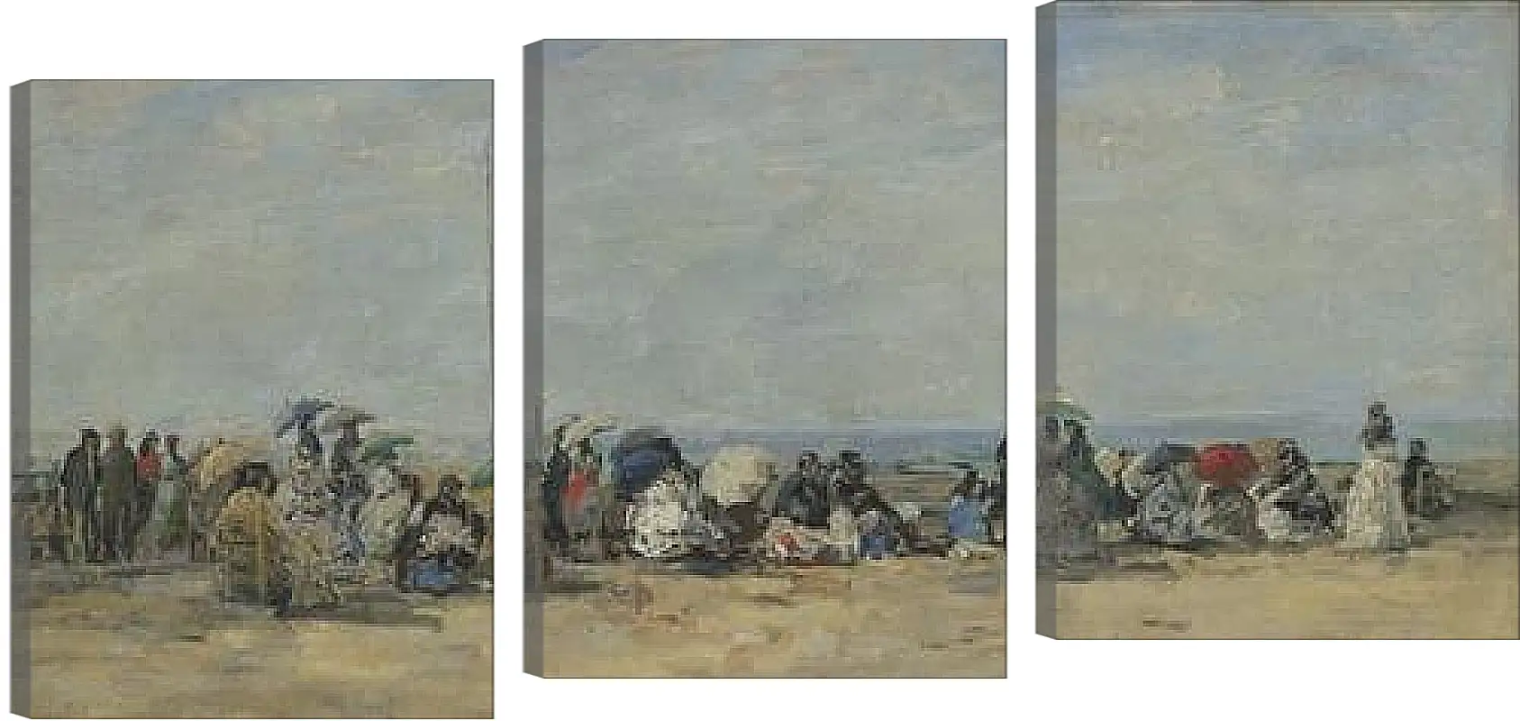 Модульная картина - Beach Scene, Trouville. Эжен Буден