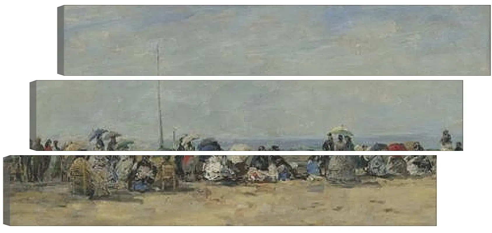 Модульная картина - Beach Scene, Trouville. Эжен Буден