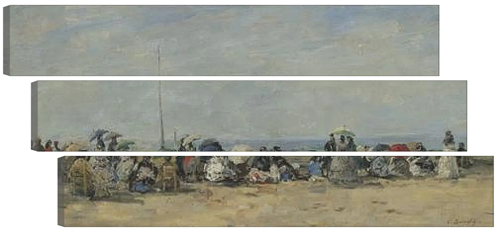 Модульная картина - Beach Scene, Trouville. Эжен Буден