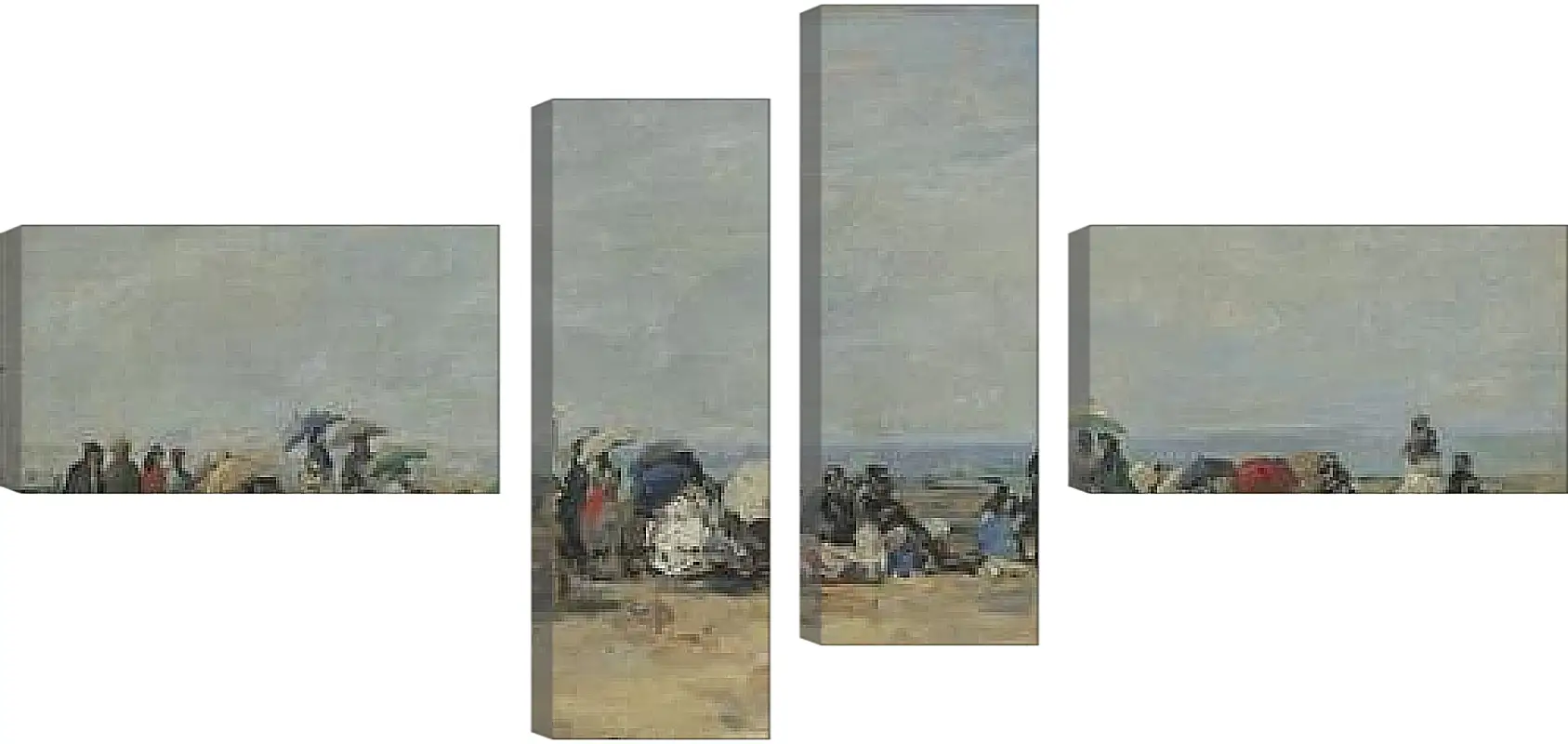 Модульная картина - Beach Scene, Trouville. Эжен Буден