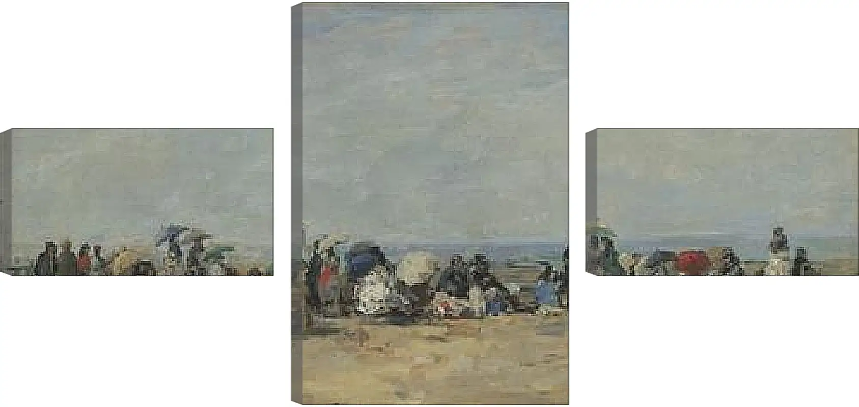 Модульная картина - Beach Scene, Trouville. Эжен Буден