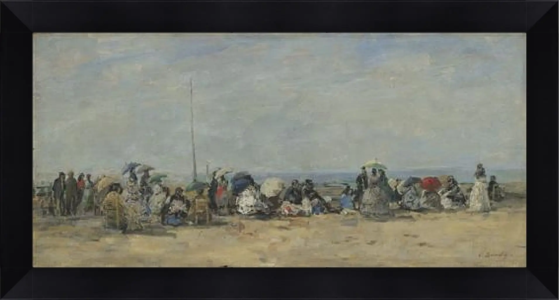 Картина в раме - Beach Scene, Trouville. Эжен Буден