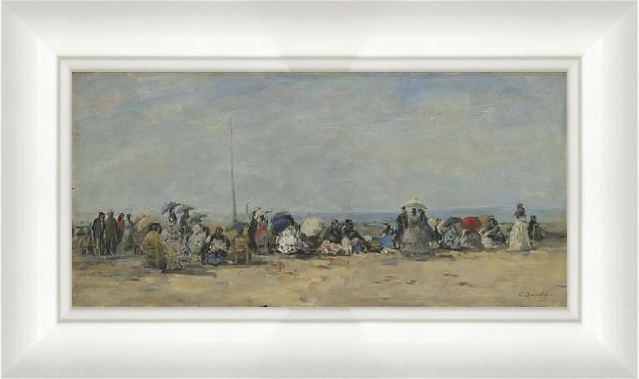 Картина в раме - Beach Scene, Trouville. Эжен Буден