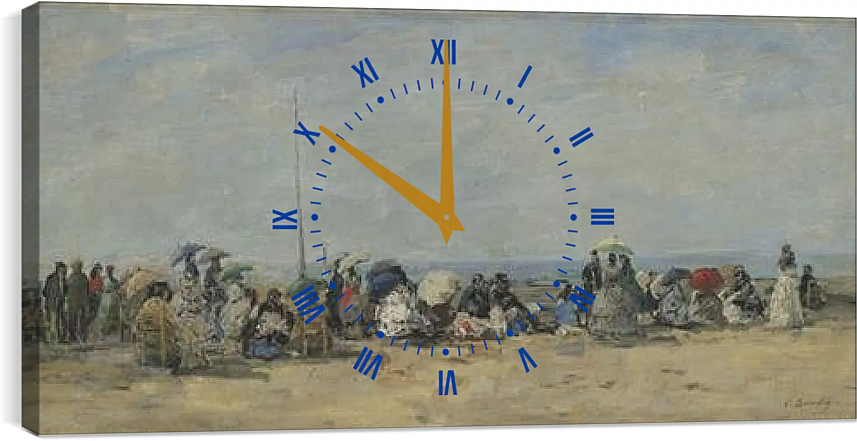 Часы картина - Beach Scene, Trouville. Эжен Буден