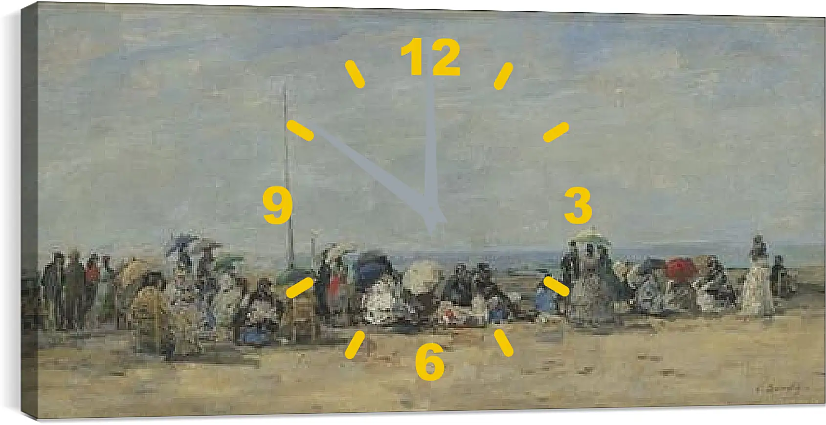 Часы картина - Beach Scene, Trouville. Эжен Буден