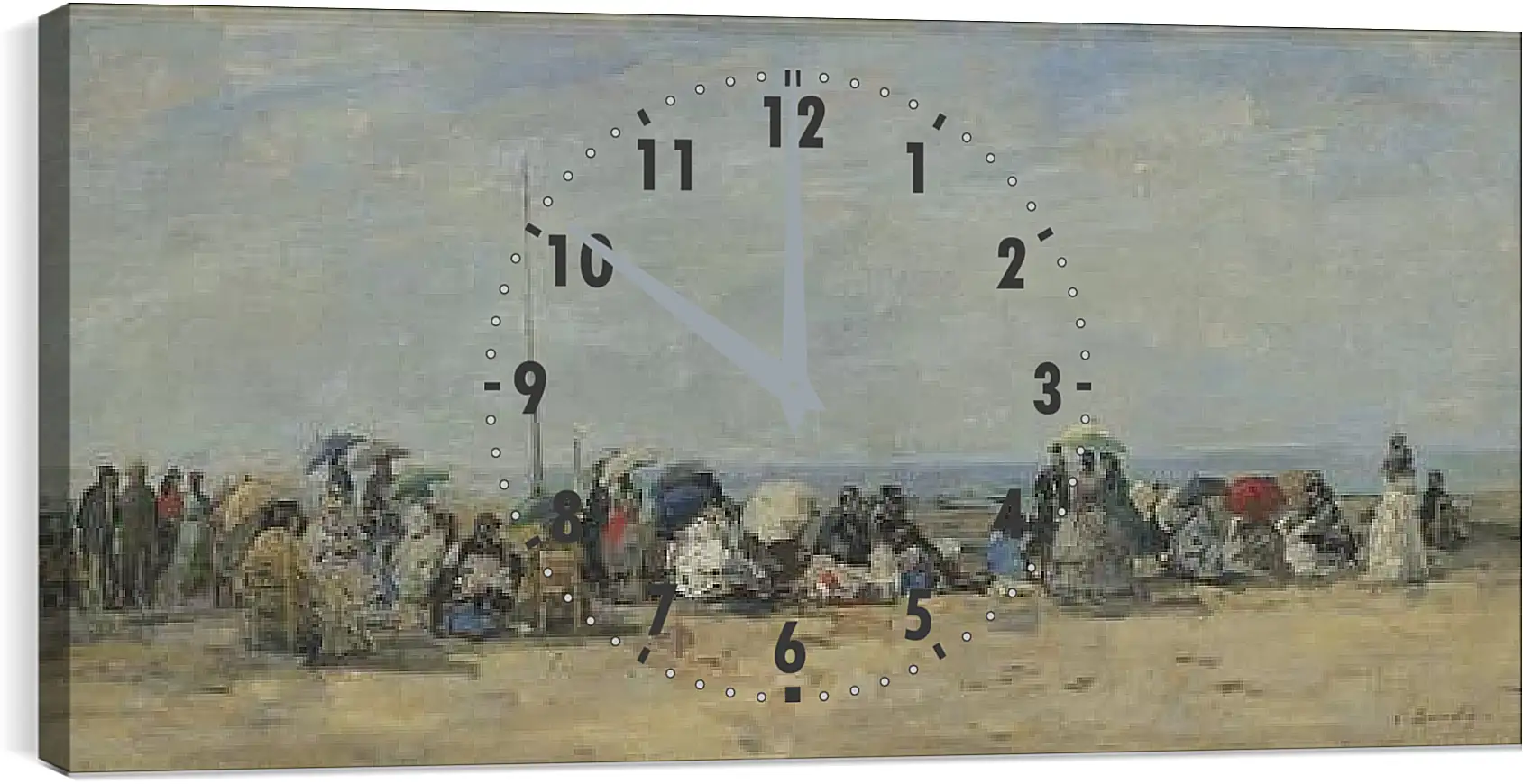 Часы картина - Beach Scene, Trouville. Эжен Буден