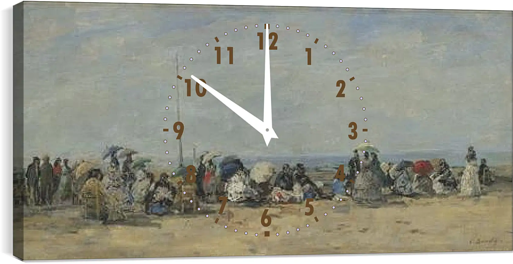 Часы картина - Beach Scene, Trouville. Эжен Буден