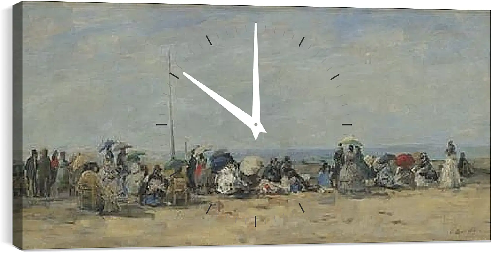 Часы картина - Beach Scene, Trouville. Эжен Буден