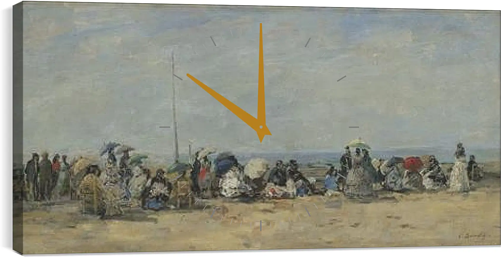 Часы картина - Beach Scene, Trouville. Эжен Буден