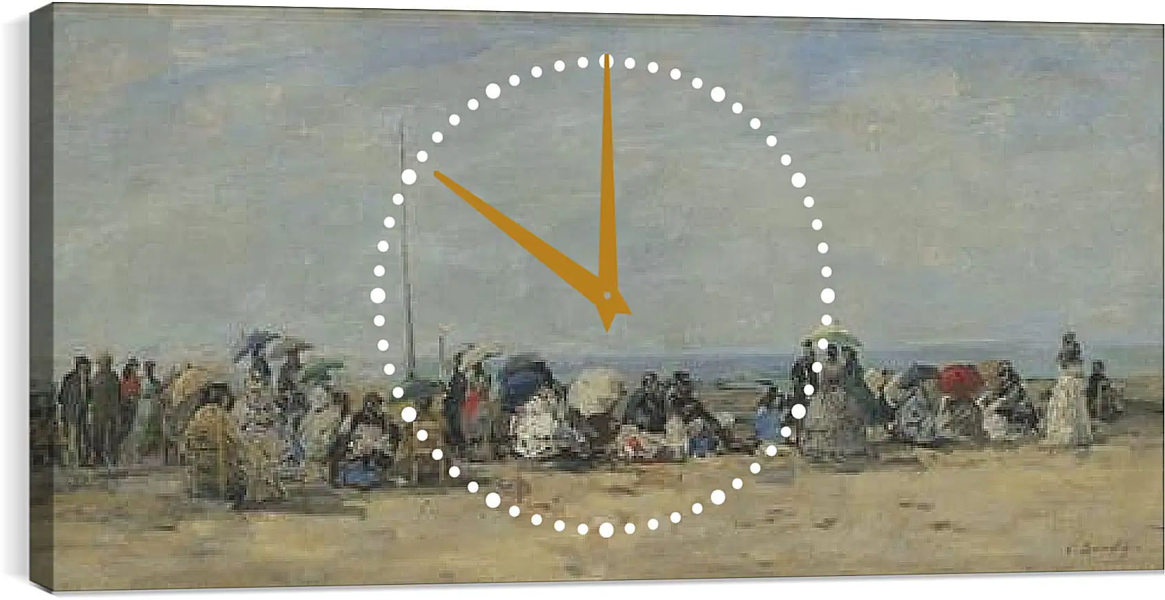 Часы картина - Beach Scene, Trouville. Эжен Буден