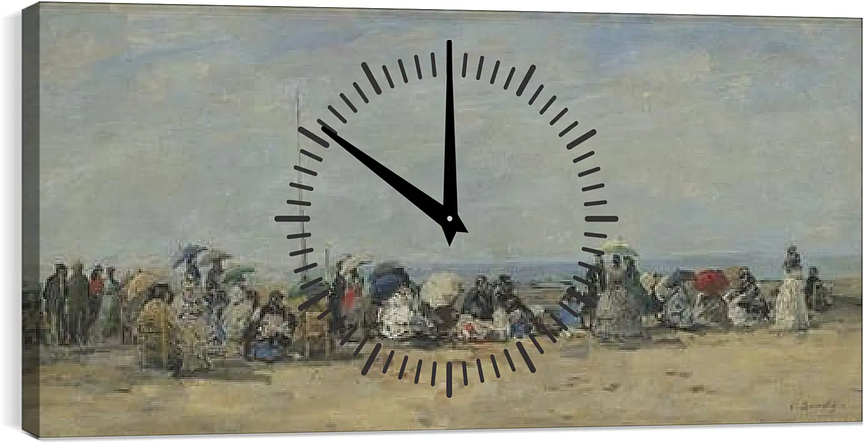 Часы картина - Beach Scene, Trouville. Эжен Буден