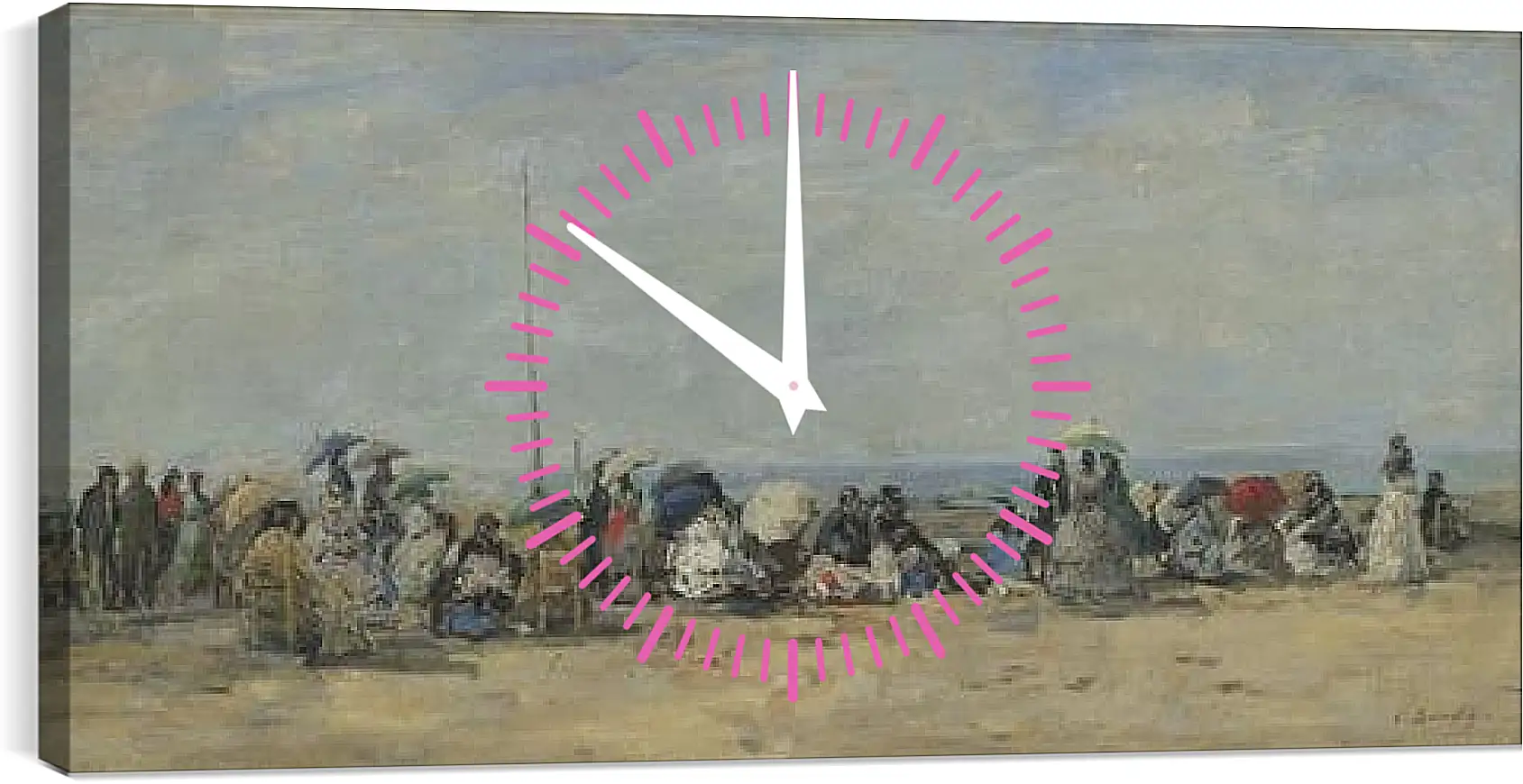 Часы картина - Beach Scene, Trouville. Эжен Буден