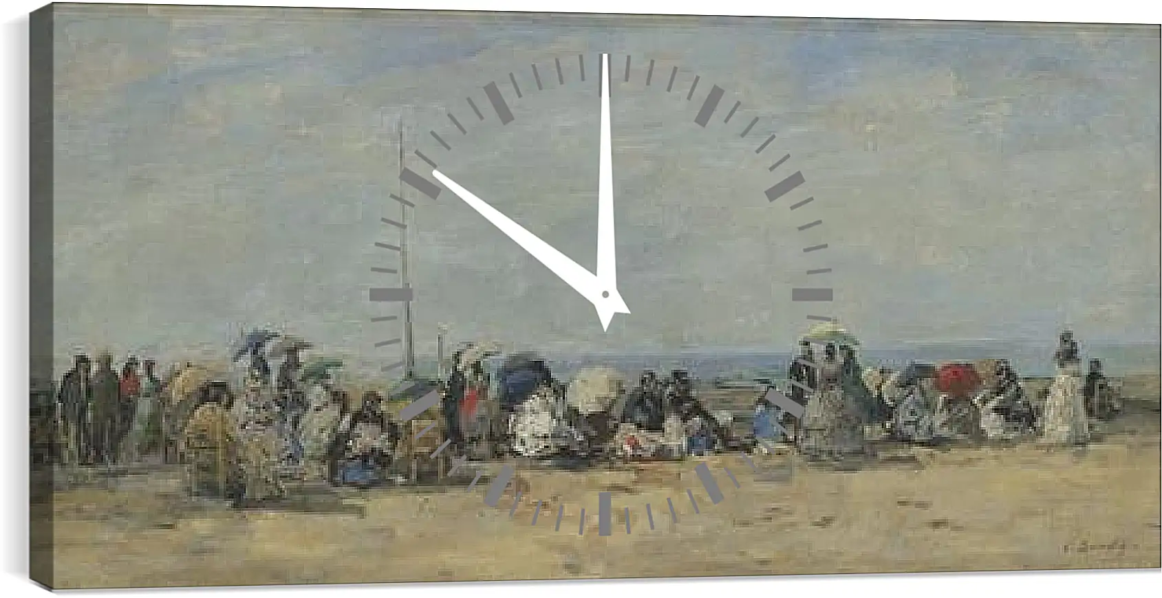 Часы картина - Beach Scene, Trouville. Эжен Буден