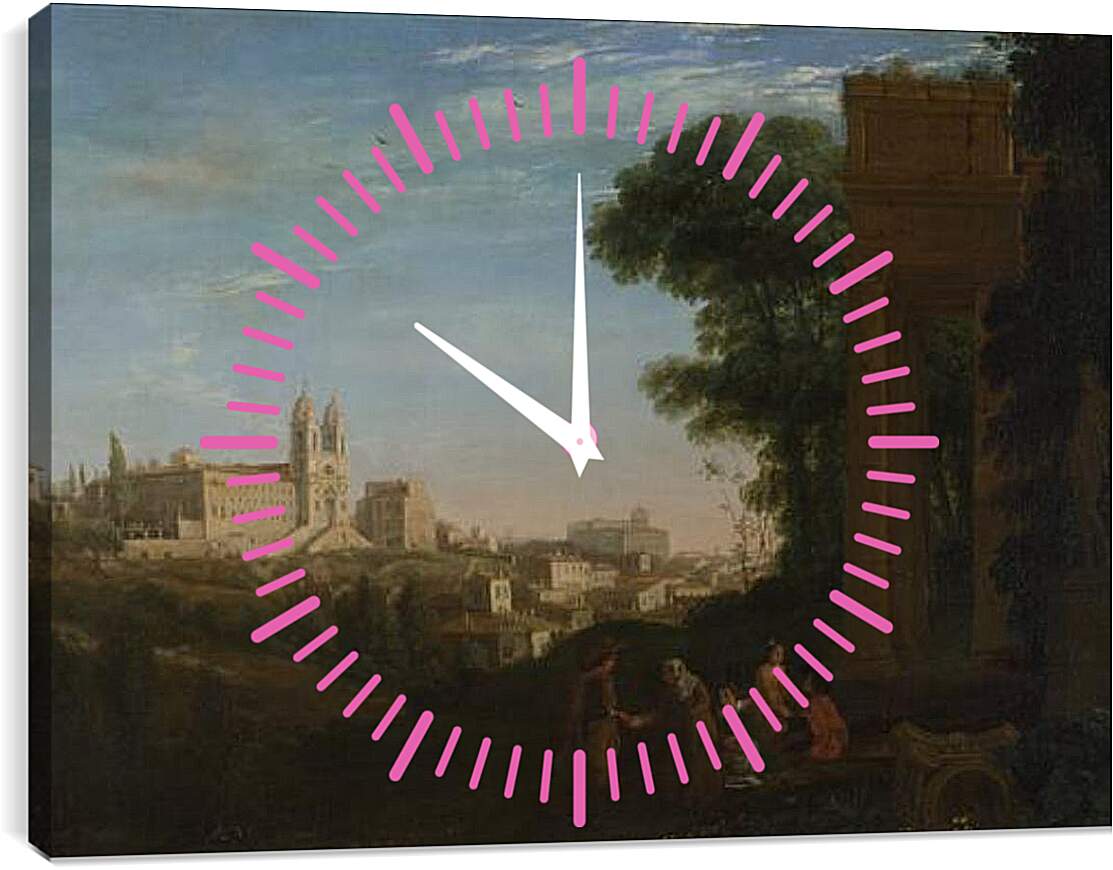 Часы картина - A View in Rome. Лоррен Клод