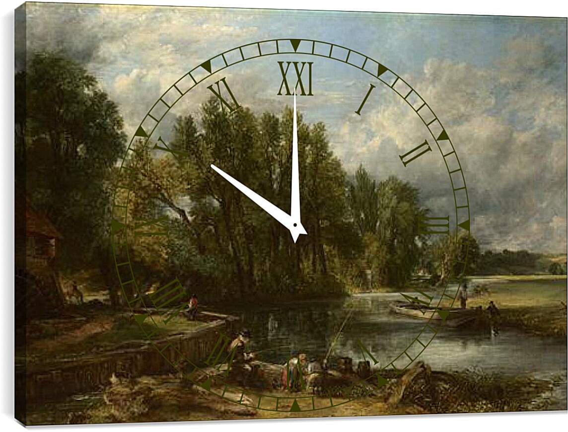 Часы картина - Stratford Mill. Джон Констебл