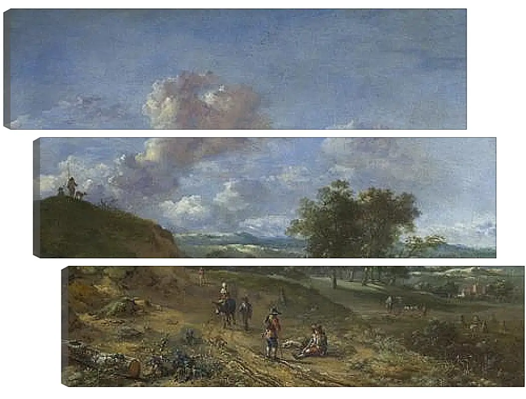 Модульная картина - A Landscape with a High Dune and Peasants on a Road. Ян Вейнантс