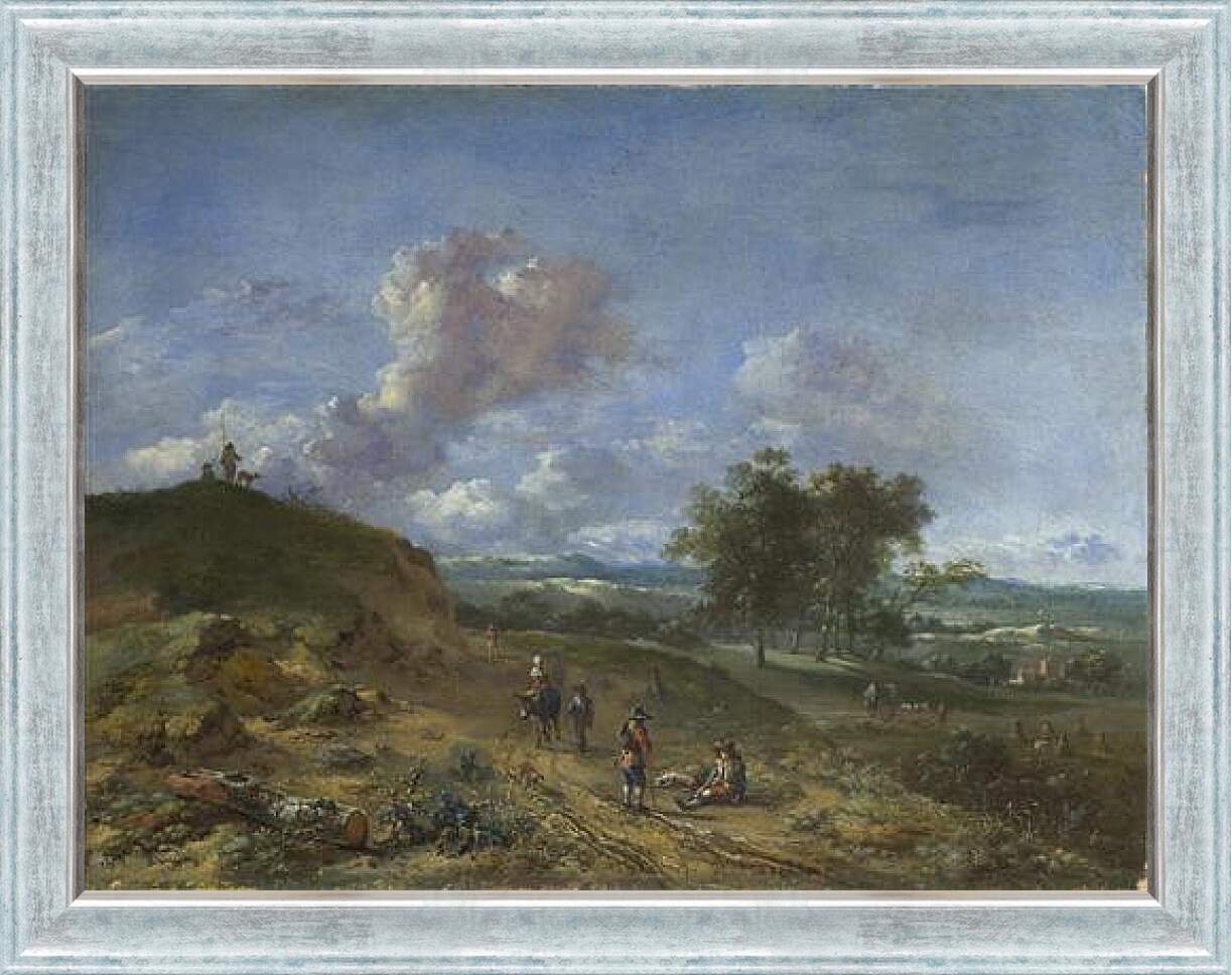 Картина в раме - A Landscape with a High Dune and Peasants on a Road. Ян Вейнантс