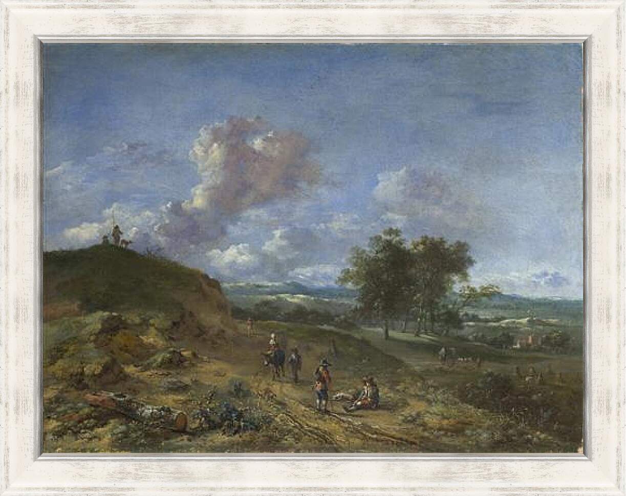 Картина в раме - A Landscape with a High Dune and Peasants on a Road. Ян Вейнантс