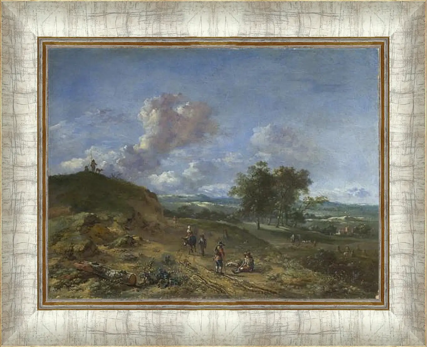 Картина в раме - A Landscape with a High Dune and Peasants on a Road. Ян Вейнантс