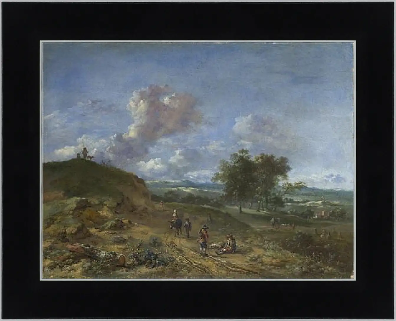 Картина в раме - A Landscape with a High Dune and Peasants on a Road. Ян Вейнантс