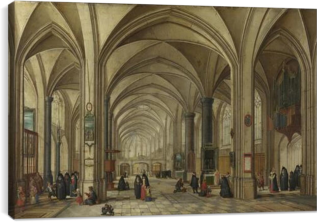 Постер и плакат - The Interior of a Gothic Church looking East 1. Стенвейк Хармен Ван