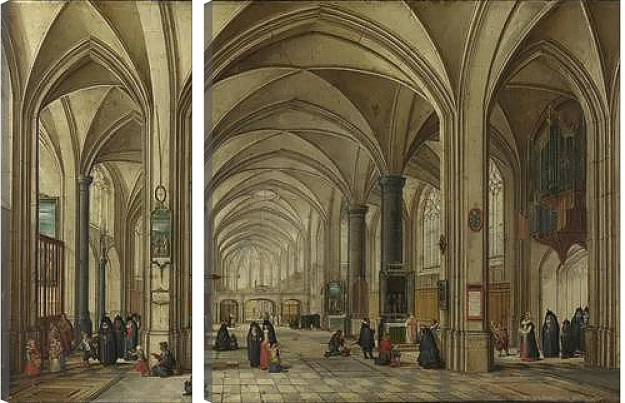 Модульная картина - The Interior of a Gothic Church looking East 1. Стенвейк Хармен Ван