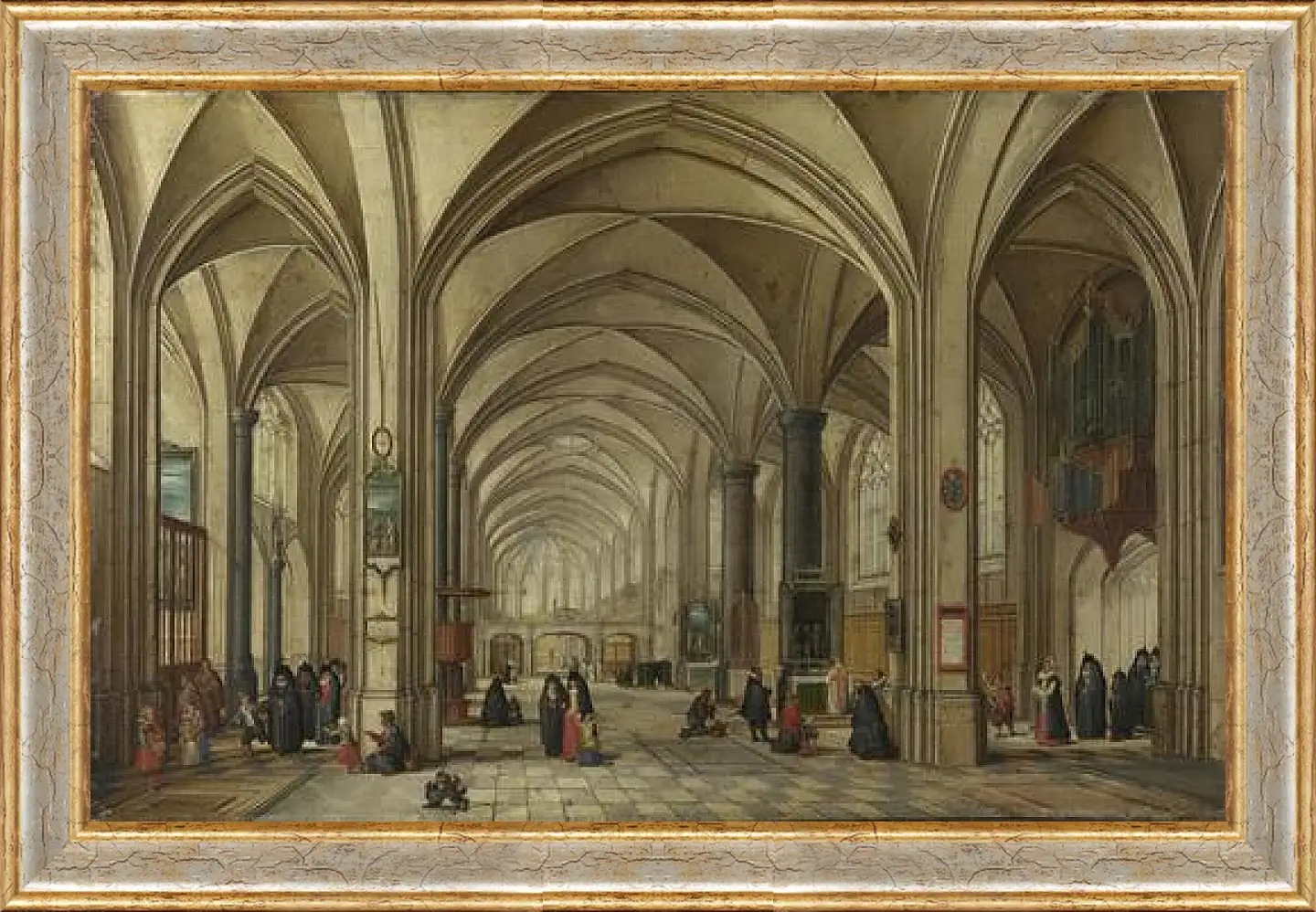 Картина в раме - The Interior of a Gothic Church looking East 1. Стенвейк Хармен Ван