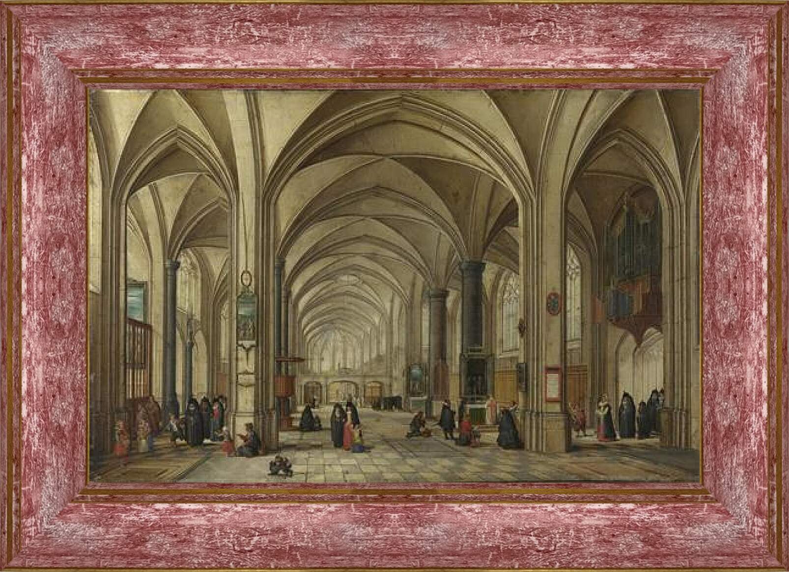 Картина в раме - The Interior of a Gothic Church looking East 1. Стенвейк Хармен Ван